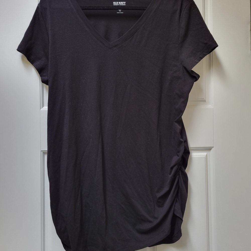 Old Navy Women's Black V-Neck Short Sleeve Tee
